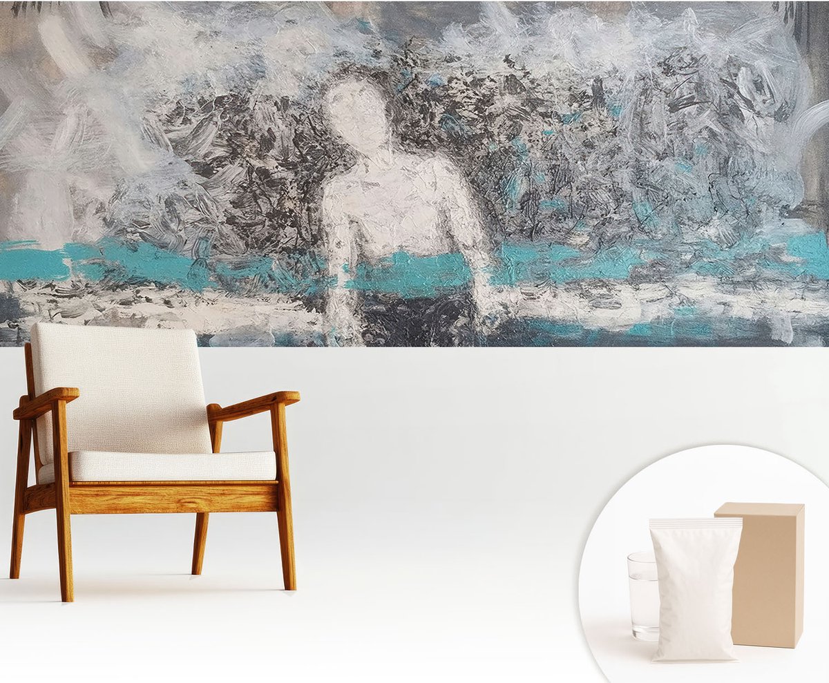 Wallfluent Fotobehang - Grijs Vliesbehang - 250x104 cm - Mysterieuze Wereld Fotobehang Vlies - Woonkamer behang Abstractie - Muurschildering - Woonkamer behang