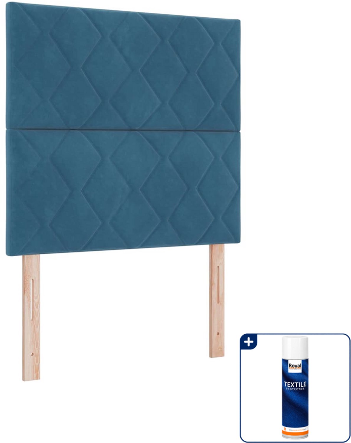 vidaXL led boxspring - 120 x 200 cm - fluweel - donkerblauw - Inclusief textielbeschermer 500 ml