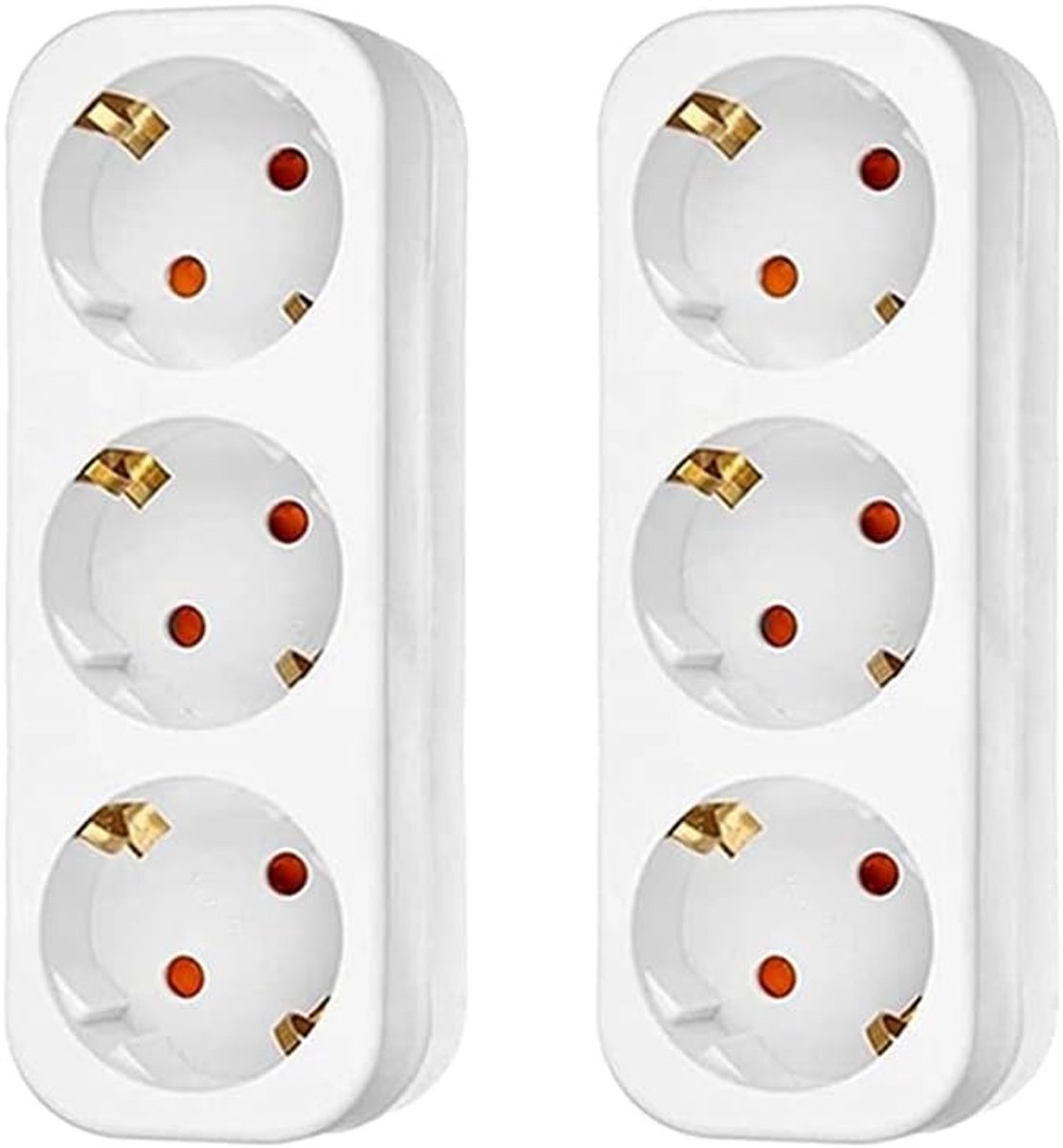 Set van 2 Meerdere Stopcontacten, Geschikt voor Thuis, Kantoor, Slaapkamer en Keuken - Energiezuinig, Veilig en Handig