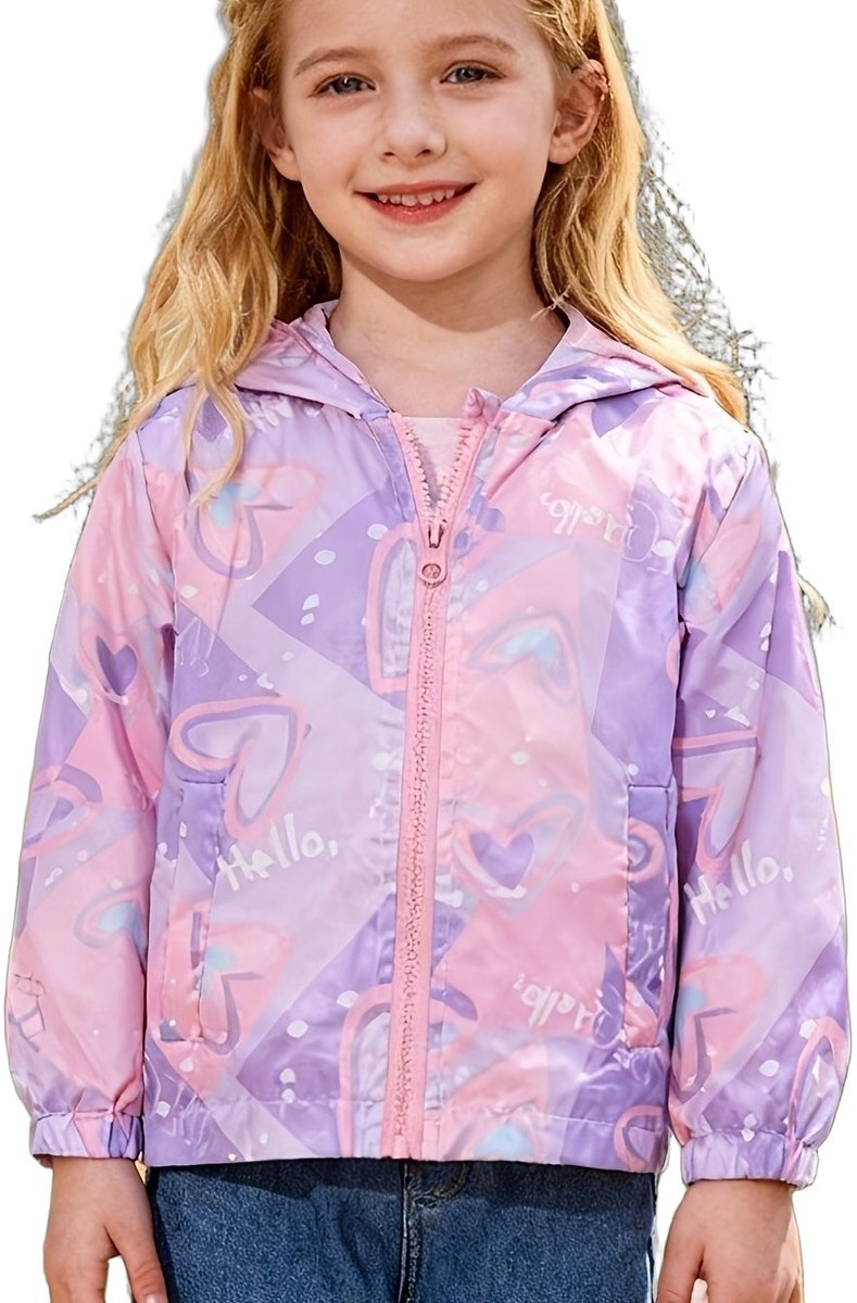 Currero Winterjas Parka Meisjes Lange Jas Meisje Wintermantel Overjas Gewatteerd Waterdicht Winter Stijlvol Mantel Kinderen Hart 3-4 Jaar Roze
