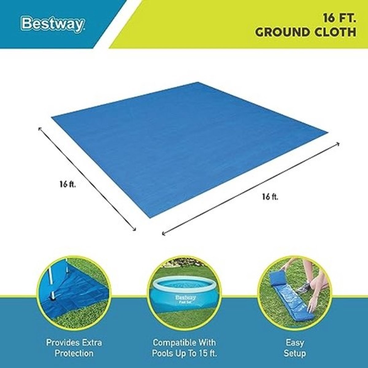 Vloerfolie 488 x 488 cm voor FastSet Zwembaden