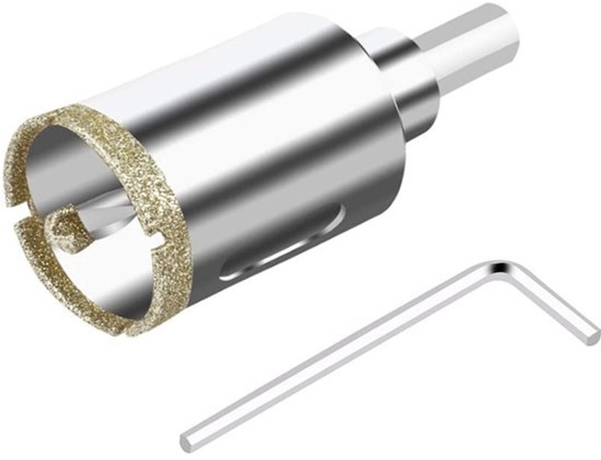 25mm Diamantboor - Boorkroon met Centreerboor voor Glas Tegels - Keramiek Marmer Kalksteen