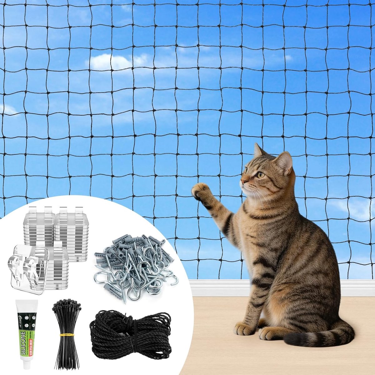 Kattennet voor balkon