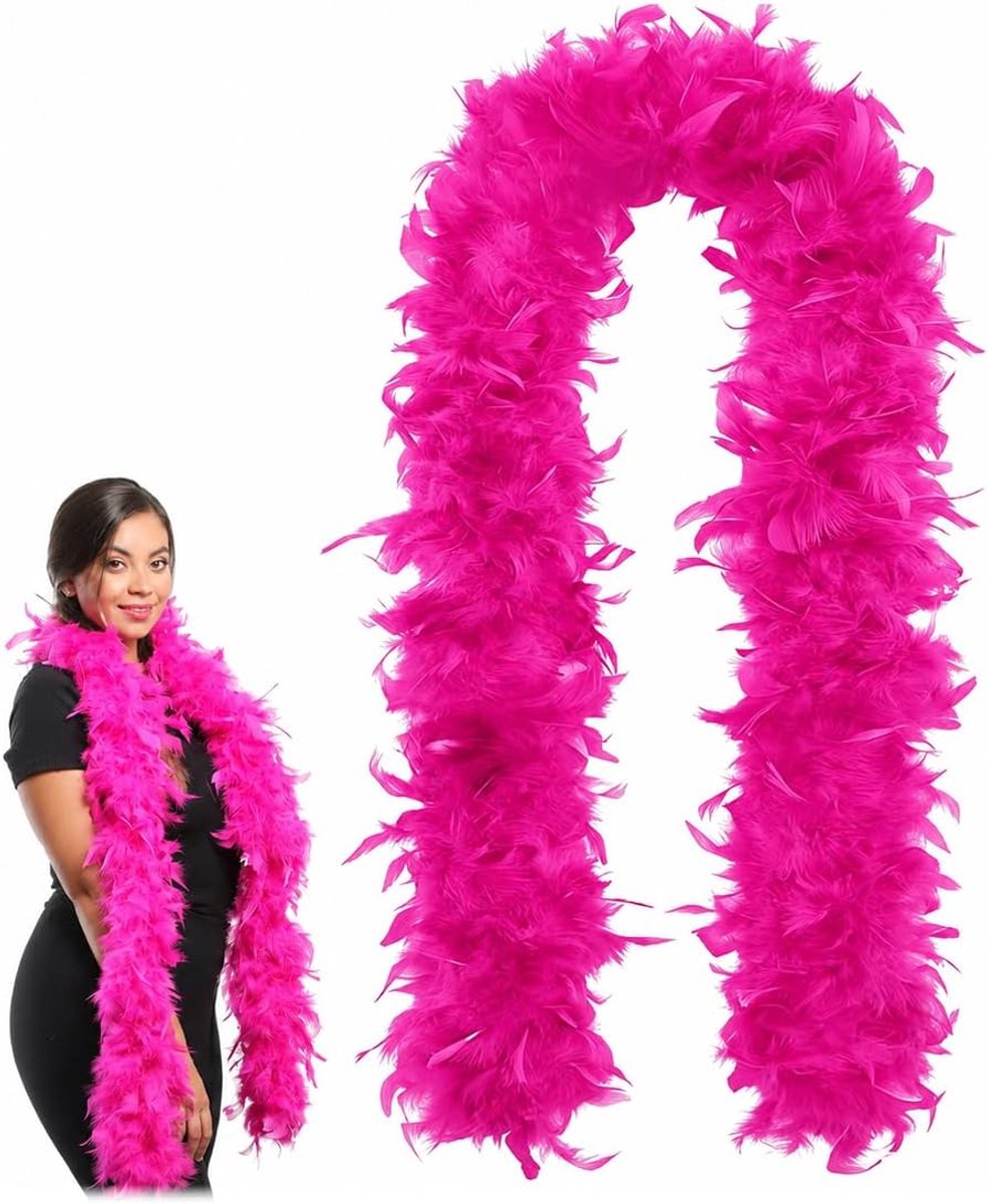 Veren Sjaal, 2 m lang, 40 g zwaar (zwart) | Perfect voor feesten, bruiloften en carnaval, veelzijdige decoratie voor thuis, concerten en spelletjes met huisdieren,D