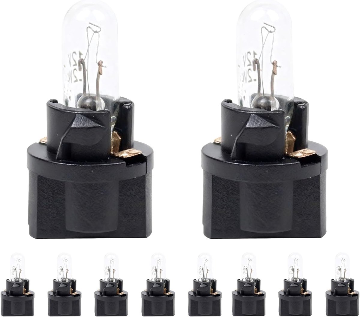 10 PC's Dc 12v 1,2w Ampul Tableau De Bord Ampul Clignotant Led Wit Warm Clair Met Ondersteuning De Zwarte Lamp Voor Auto Interne