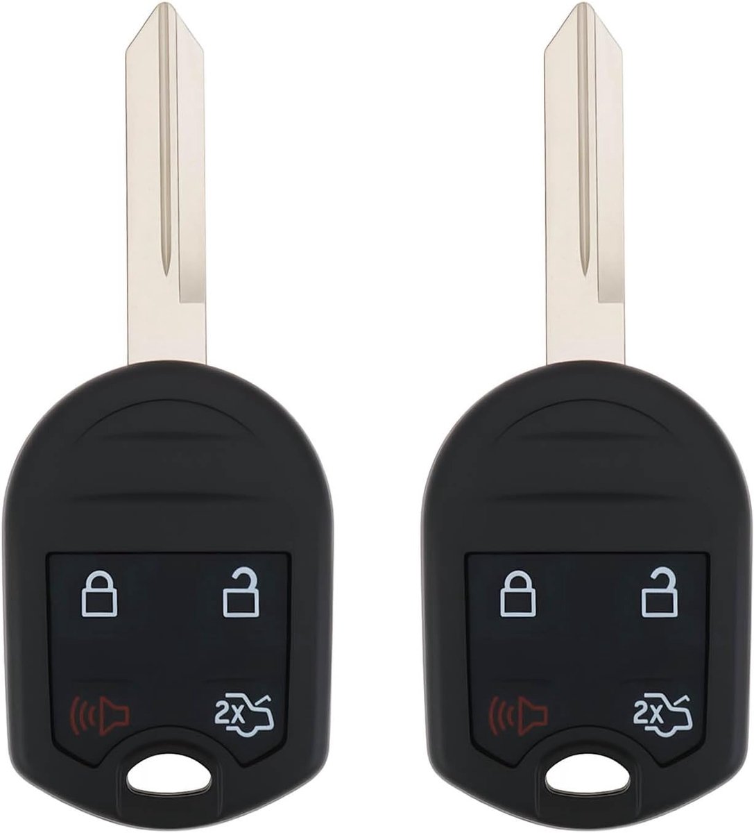 2-delige 4 knoppen afstandsbediening autosleutel hoesje compatibel met Ford Expedition F150 F250 F350 Mustang 2011-2014