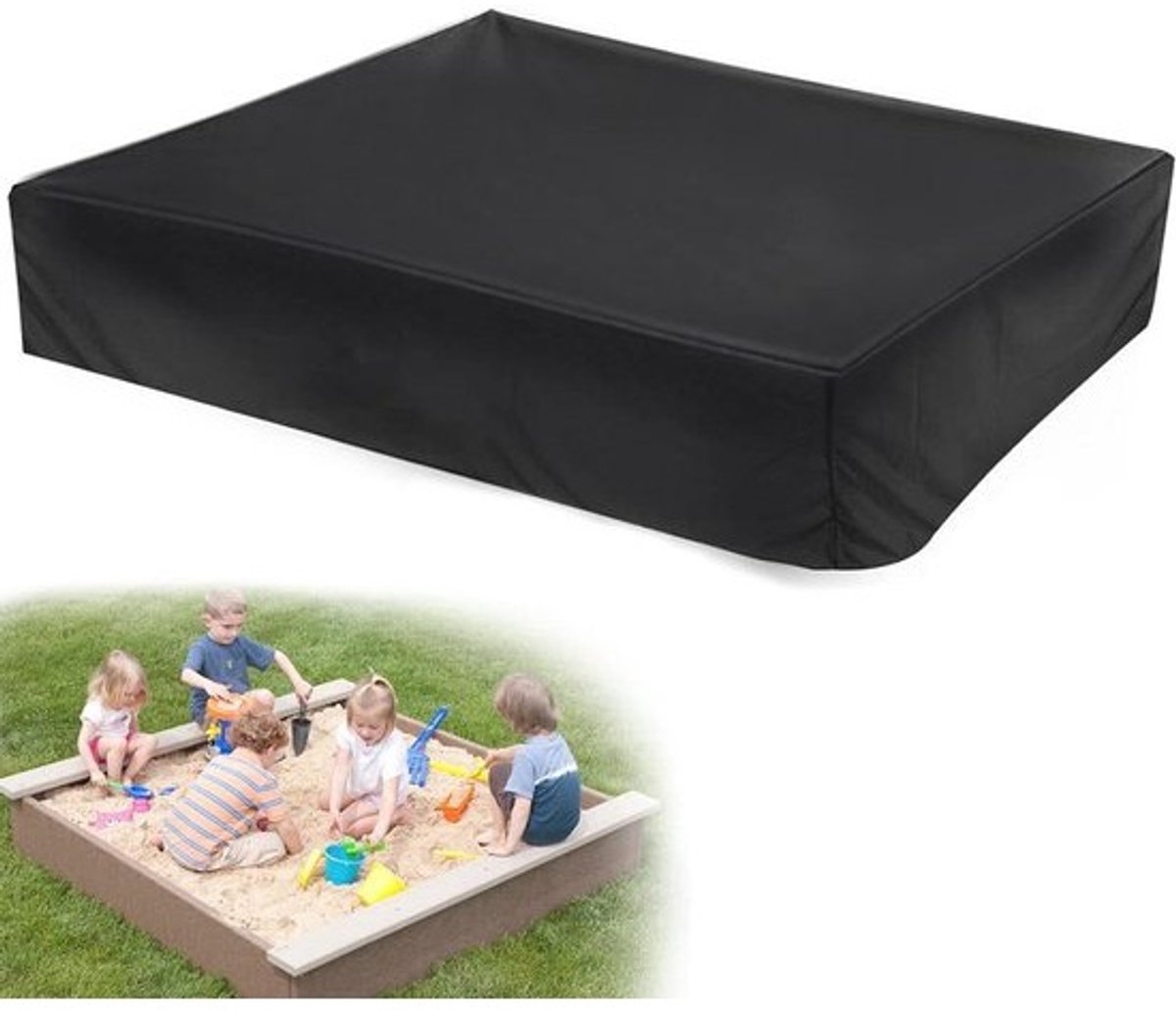 Premium - Zandbakafdekking 150x150x20 cm met waterdichte Oxford-stof en trekkoord - Stofdichte Afdekzeil voor Zandbak