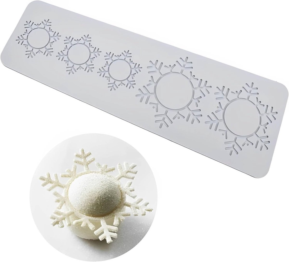 Fondant matte vorm siliconen vorm bal siliconen vorm kant vorm cakepunt vorm gemakkelijk losmaken en reinigen voor mousse, desserts en voor decoratie van suiker cake (sneeuwvlokken)