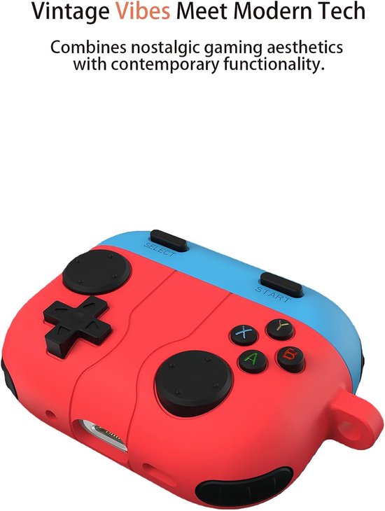 Spelcomputer Hoesje Compatible with Apple AirPods Pro 3 (2025) van Verdikte Siliconen - Rood — afbeelding 2
