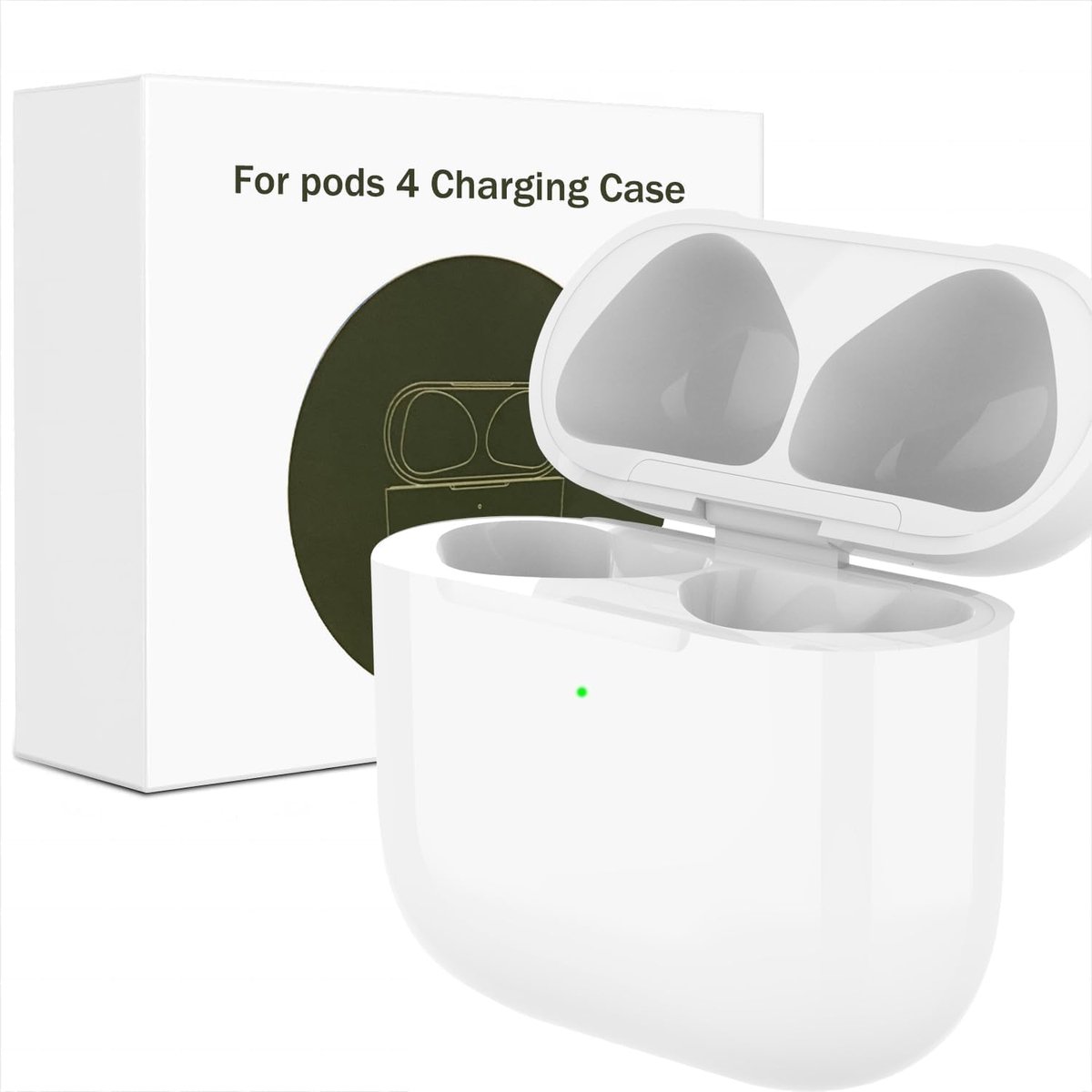 Draadloze oplaadcase compatibel met Air Pods 4e generatie (2024), draadloze oplaadcase, Type-C originele vervanging met Bluetooth-koppelingssynchronisatieknop, 7 keer volledig opladen