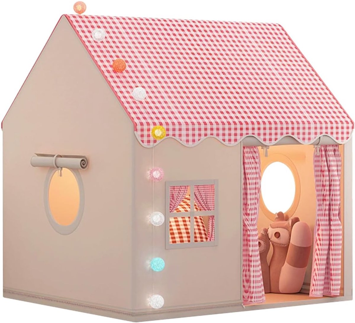 Kindertent voor binnen en buiten, met kussens, balverlichting, wolken, vlinders, geschikt voor peuters, jongens en meisjes