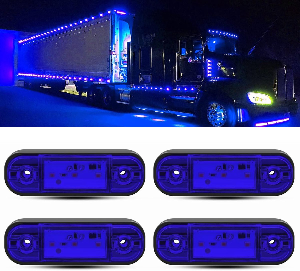 4 STKS Zijmarkeringslichten 12 V/24 V Universele Positie Lampen 3-LED Voor Achter Indicatoren Voor Truck Camper Van Vrachtwagen Tractor Trailer Auto Bus.