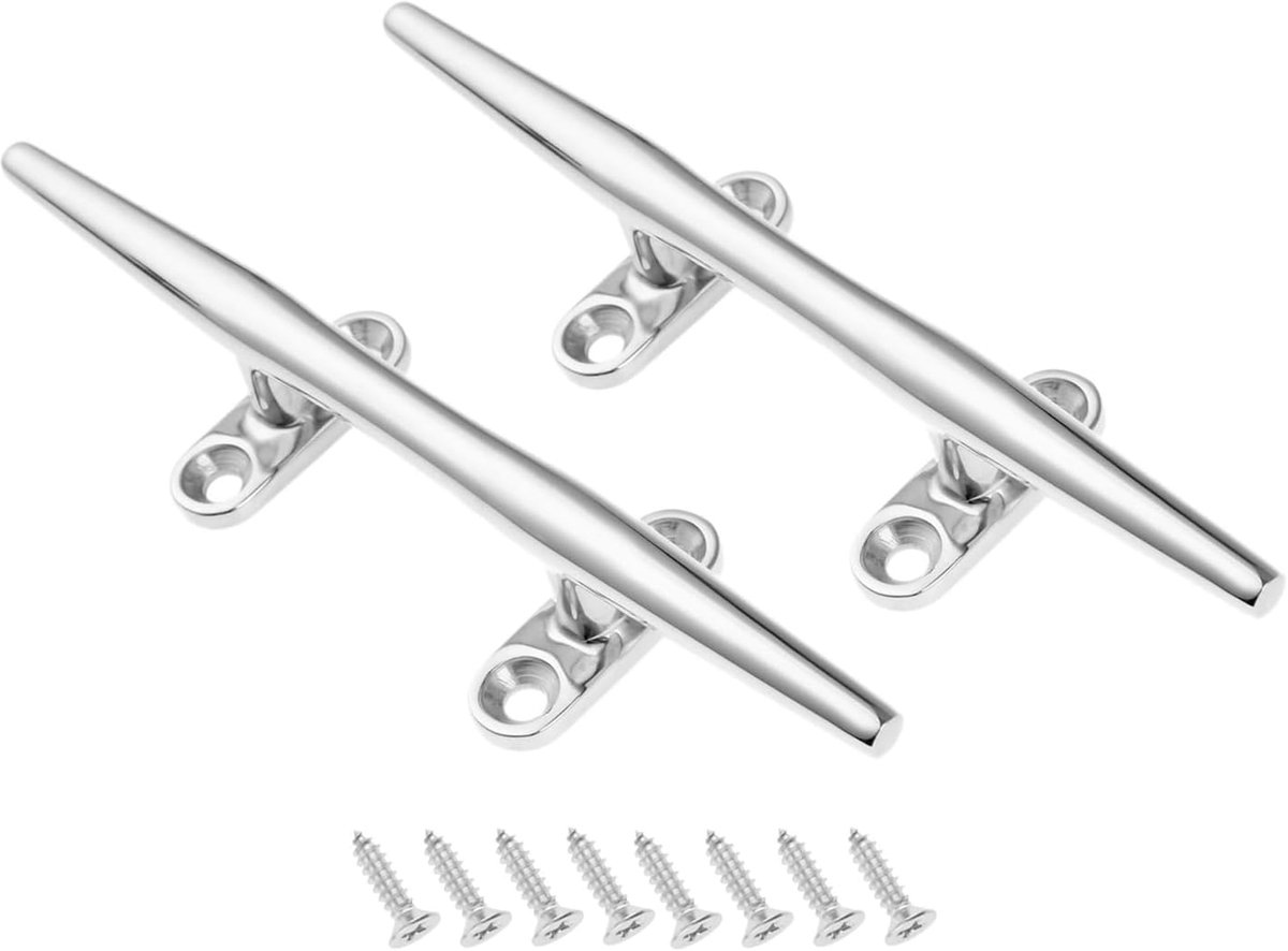 2 stuks 4-gaats roestvrijstalen klem 125 mm, ronde bootlamp voor marine, jacht en boot, met 8 bijpassende bevestigingsschroeven.
