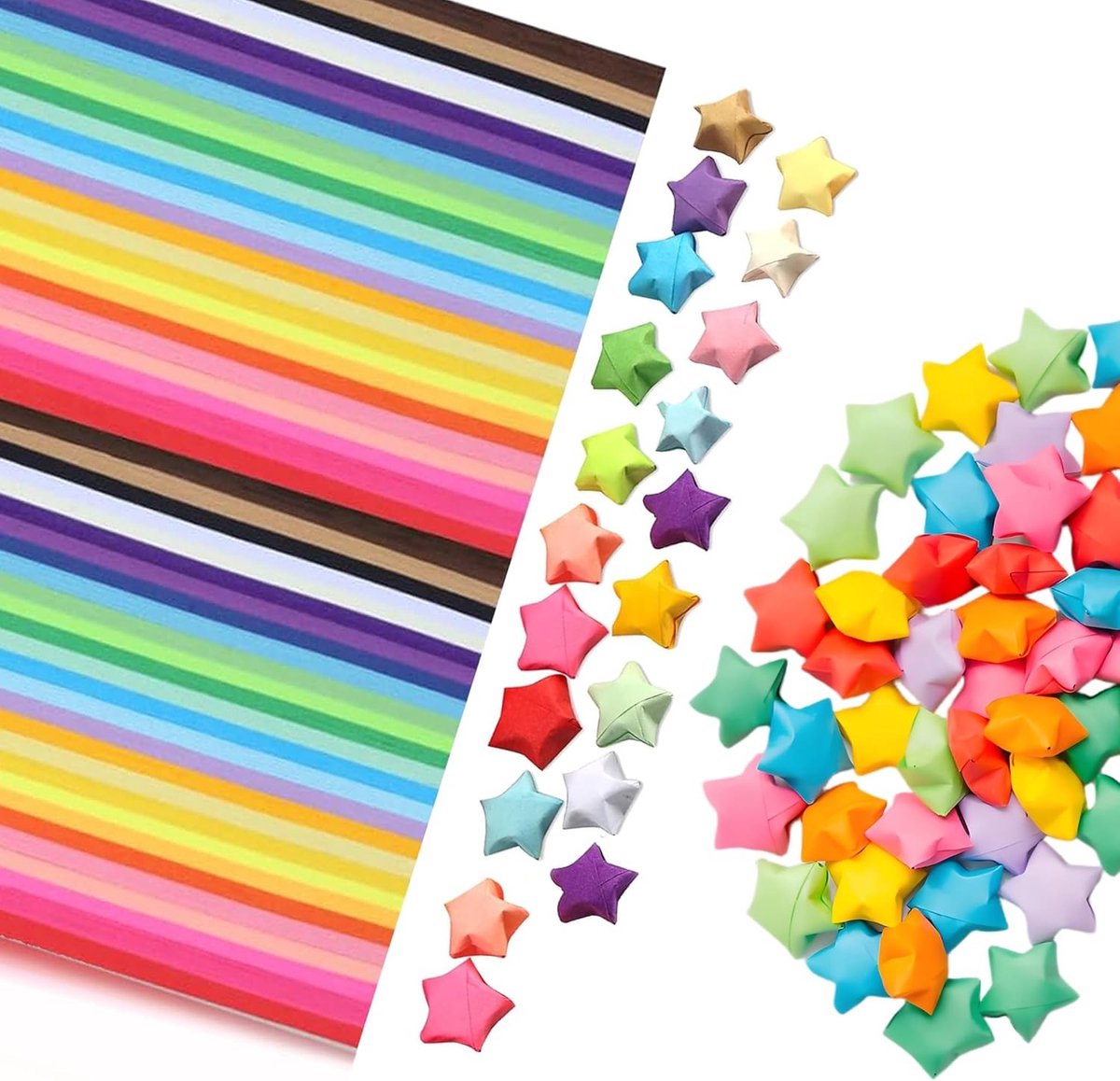 540 Origami Ster Papieren Strips, 27 Kleuren voor Creatieve Knutselprojecten en Schoolactiviteiten