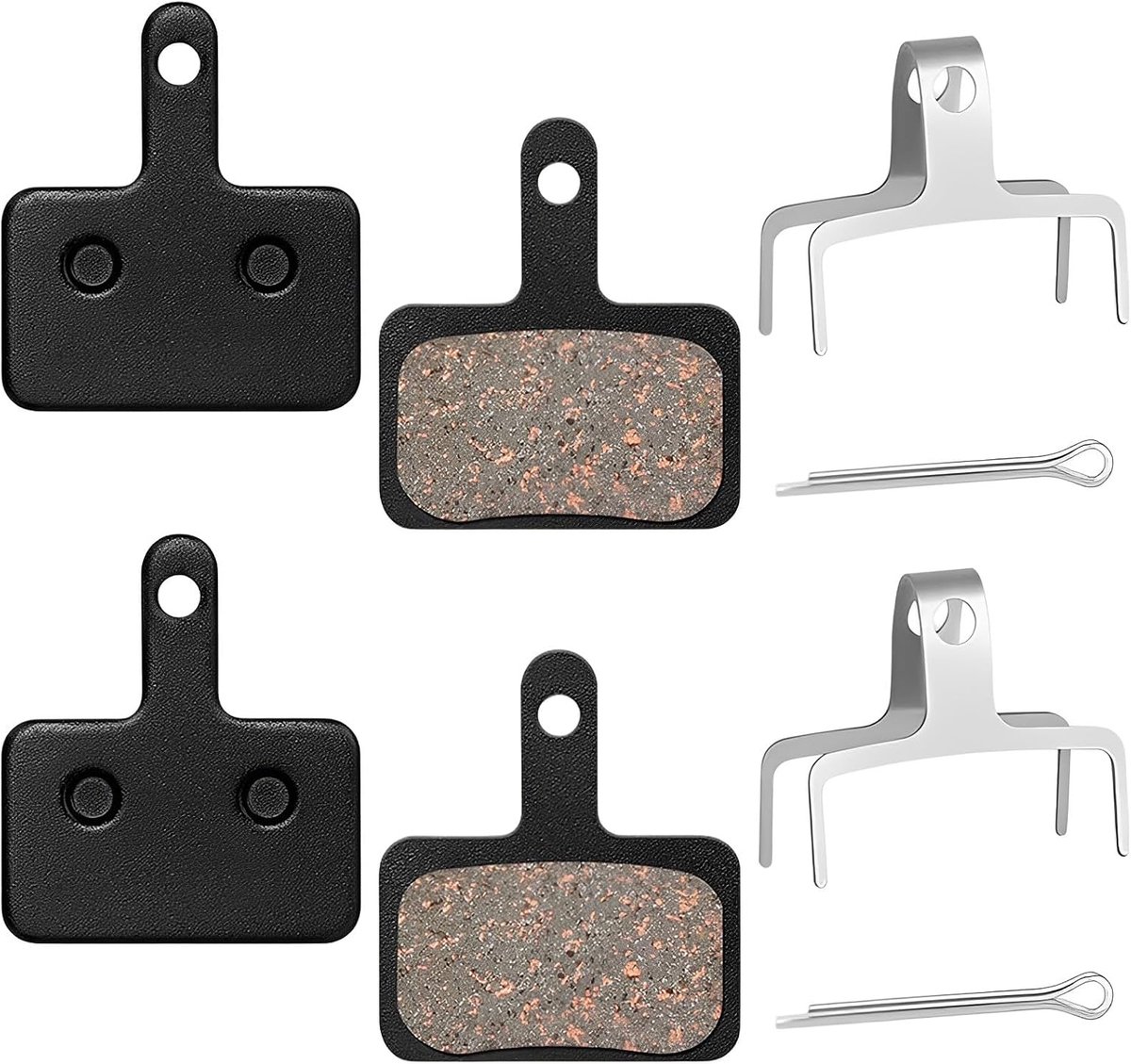 2 paar fietsremblokken, schijfremblokken voor fiets, compatibel met Shimano M355, M515, M525, C601 enz. (zwart)