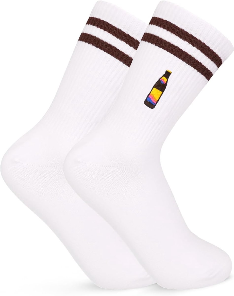 Sokken voor speciaal, Fashion Merch for Paulaner Speci, grappige tennissokken met motief voor mannen en vrouwen, als cadeau, wit, 36-42