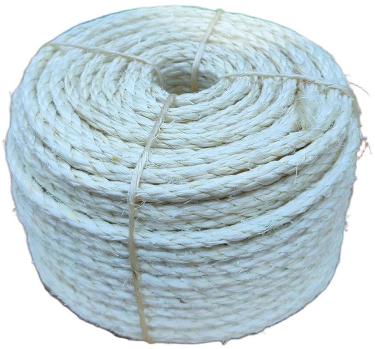 6 mm sisaltouw (6 mm x 20 m) – Voor het repareren en vervangen van krabpalen, krabmeubels en krabplanken/-matten of trapkussens – Voor het omwikkelen van buizen, trappen of banden – Woondecoratie – Wit