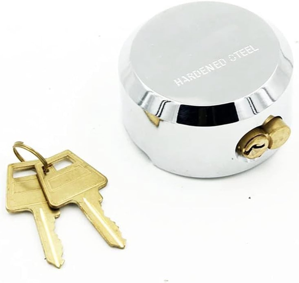 Robuuste 73mm Chromen Stalen Hangslot voor Poorten, Vrachtwagens en Verkoop - Reserve Sloten met 2 Knoppen