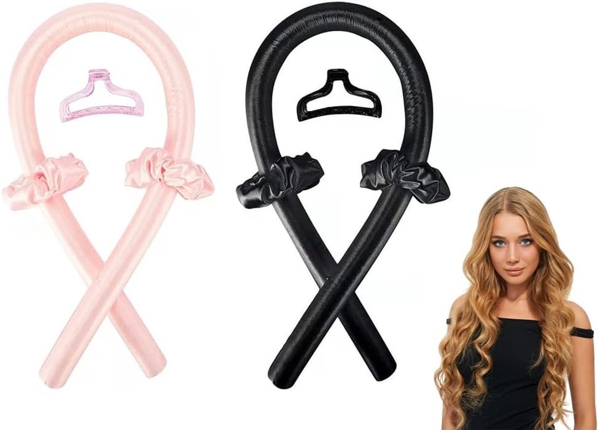 Zijdeachtige krullen zonder hitte, set van 6 haarrollers, haarstylingband voor een DIY kapsel, perfect voor kort en lang haar