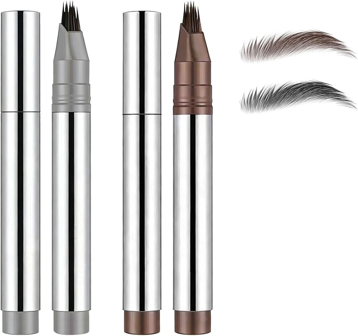 Waterproof Microblading Oogbrauwpennen, Set van 2, Duurzaam en Vlekbestendig voor Natuurlijke Make-up en Perfecte Oogbrows
