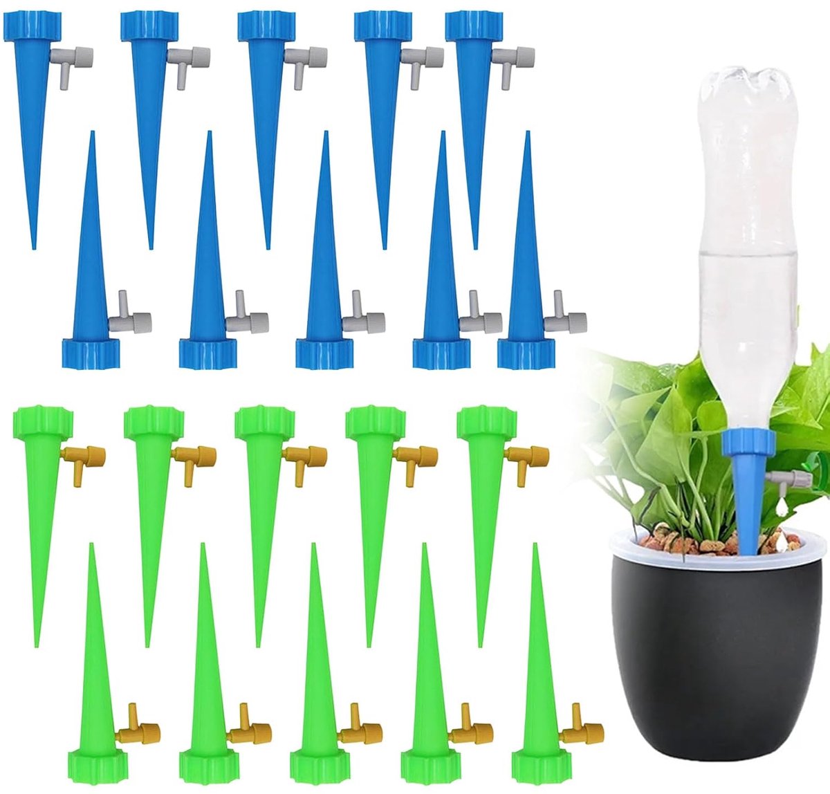 Irrigatieset, 20 Stuks, Instelbare Irrigatieapparaten Voor Tuin, Balkon, Potplanten, Tuinplanten, Bloemen, Outdoor, Kamerplanten
