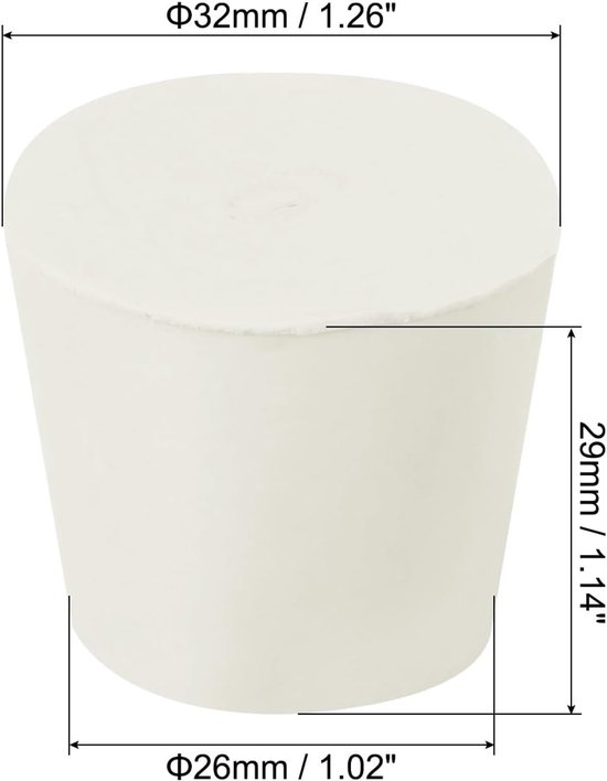 15 stuks conisch rubberen stop, 26 mm - 32 mm, rubberen massieve rubberen stop, rubberen assortimentset, siliconen stoppen voor het afplakken van gaten tijdens de poedercoating, wit — afbeelding 2