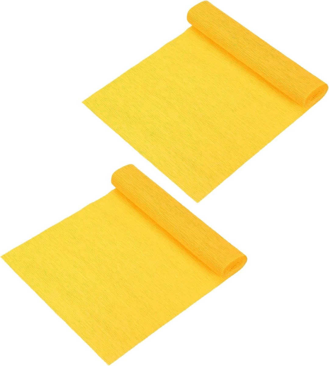 Crêpepapier, 25 x 25 cm breed crêpebladeren, bloemenslinger, voor doe-het-zelf, cadeau, verpakking, bloem, handwerk, verjaardag, bruiloft, goudgeel