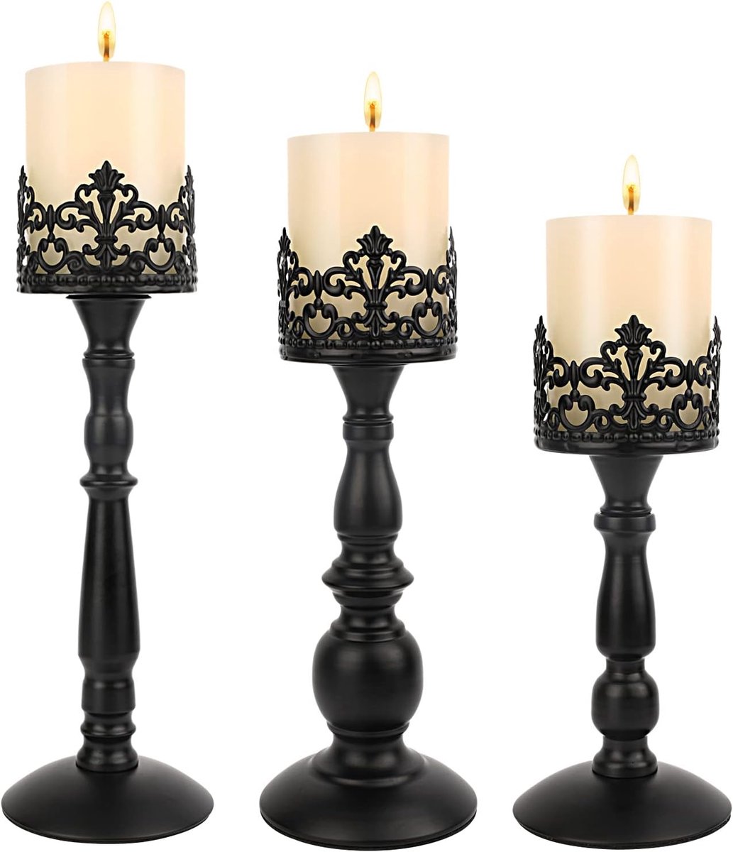 Vintage Kaarsenhouder voor Tafel Middenstuk Gothic Kaars Stand Set