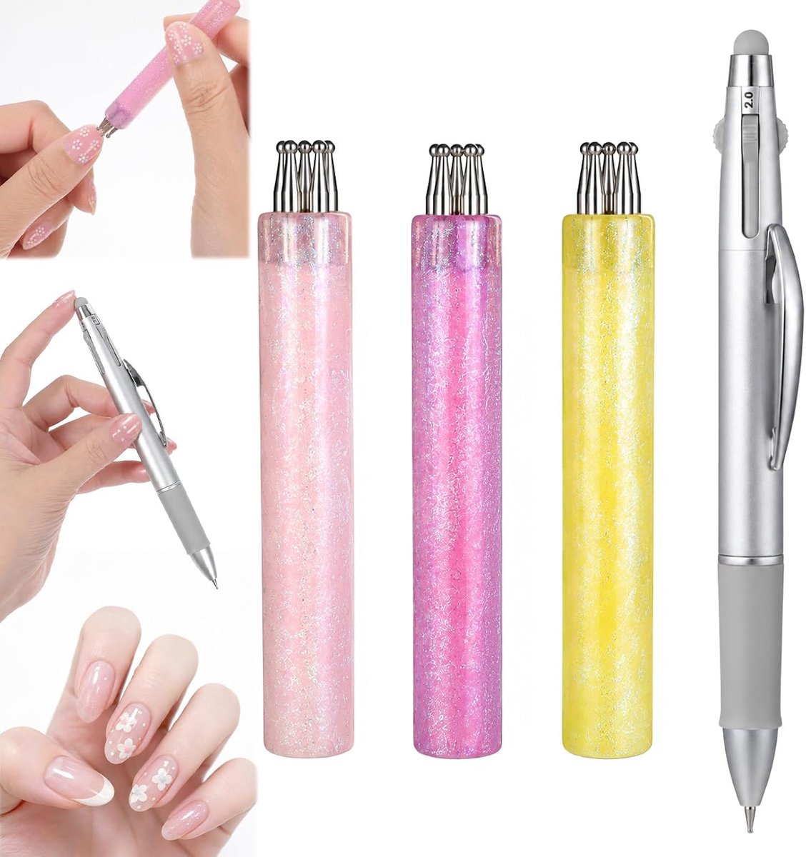 5 STKS Bloem Nail Dotting Tool Set, 5 Petal Nail Art Dotting Pen