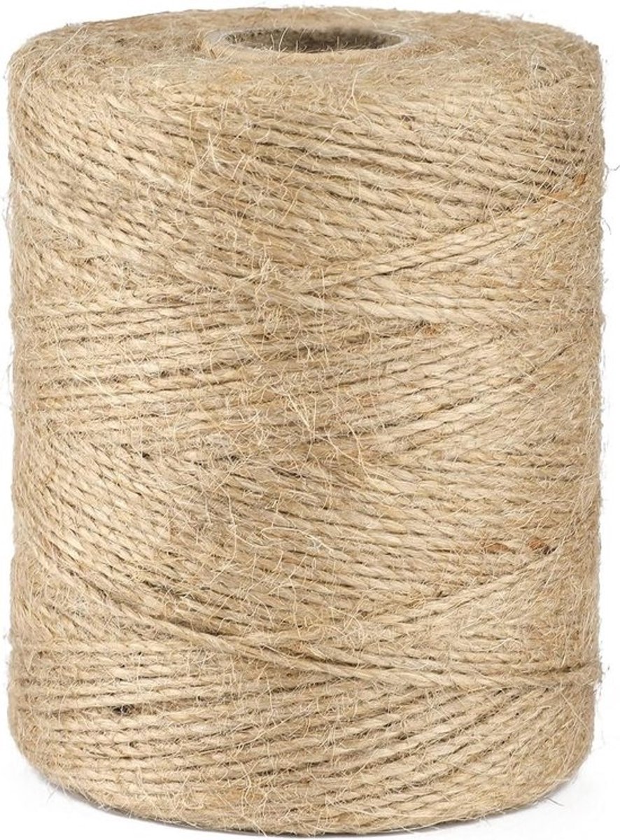 300 m 15 mm Jutegaren 2-laags Knutselkoord Decoratief Koord - Jute Koord voor Doe-het-zelf Kunstnijverheid en Tuinieren