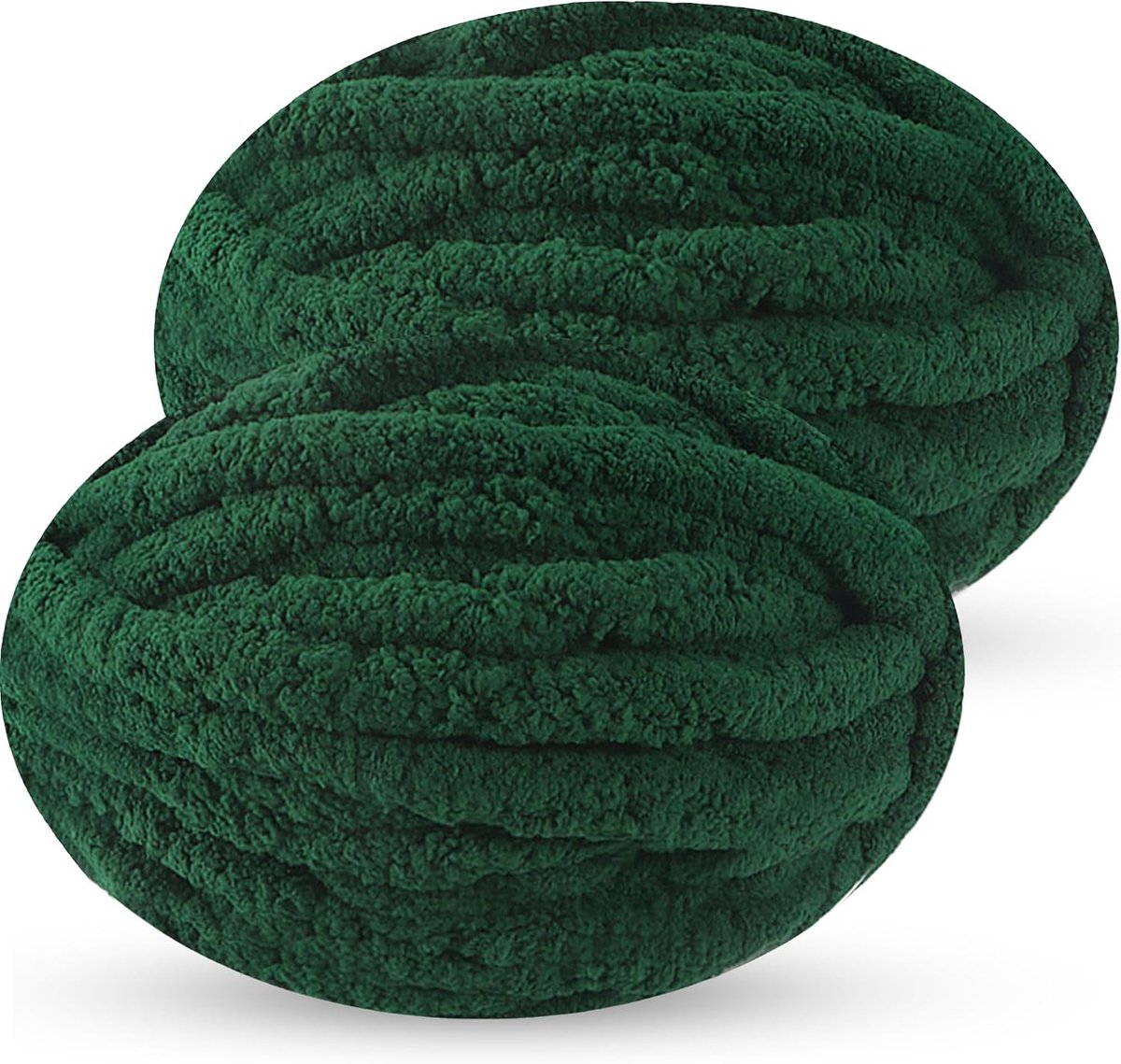 Chunky Yarn for Hand Knitting, Tick Wool Plush Yarn 2 Stuks Totaal 500 g (Bosgroen)