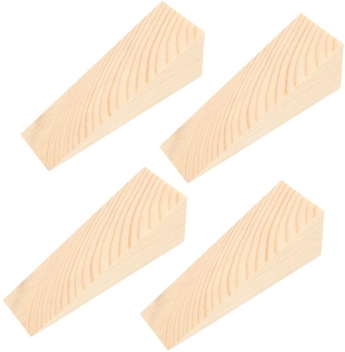 Dailygoods- Deurstoppers 4 Stuks - Houten Deurstoppers - Antislip