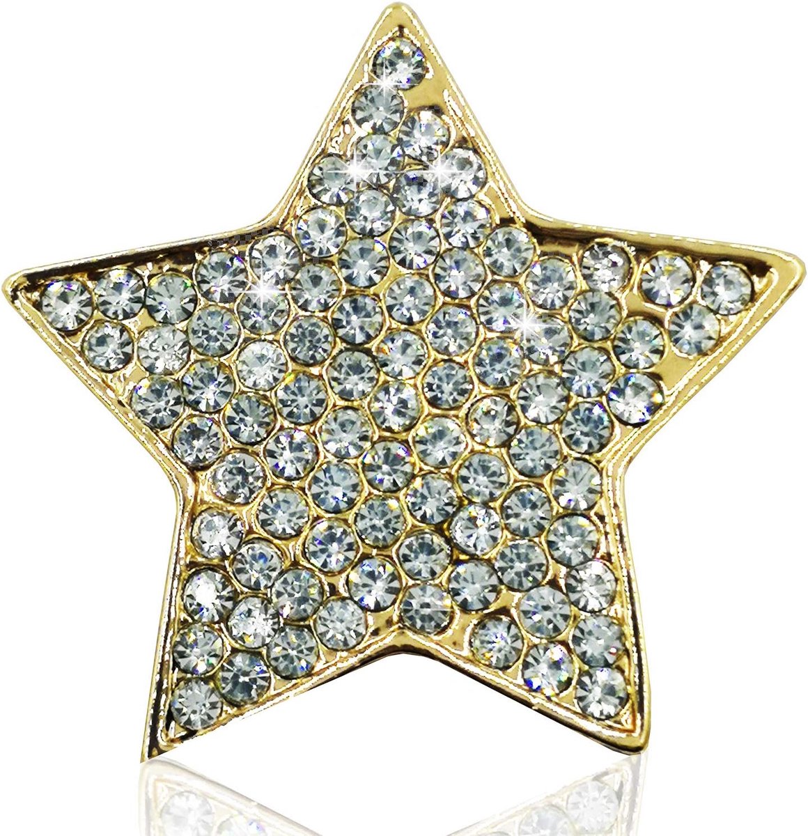 Broche sieraden magneet hanger knop met strass - glitter voor jurken sjaals poncho's 43000