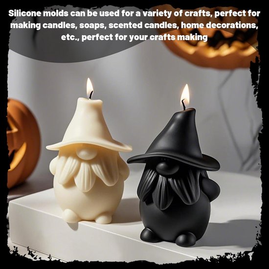 2 stuks siliconen vormen, gietvormen, pompoen, 3D siliconen vorm, pompoen met geest, kaarsvormen om te gieten, siliconen vormen, kaarsen, pompoen, gietvormen, siliconen, Halloween, kaarsen, gietvorm — afbeelding 3