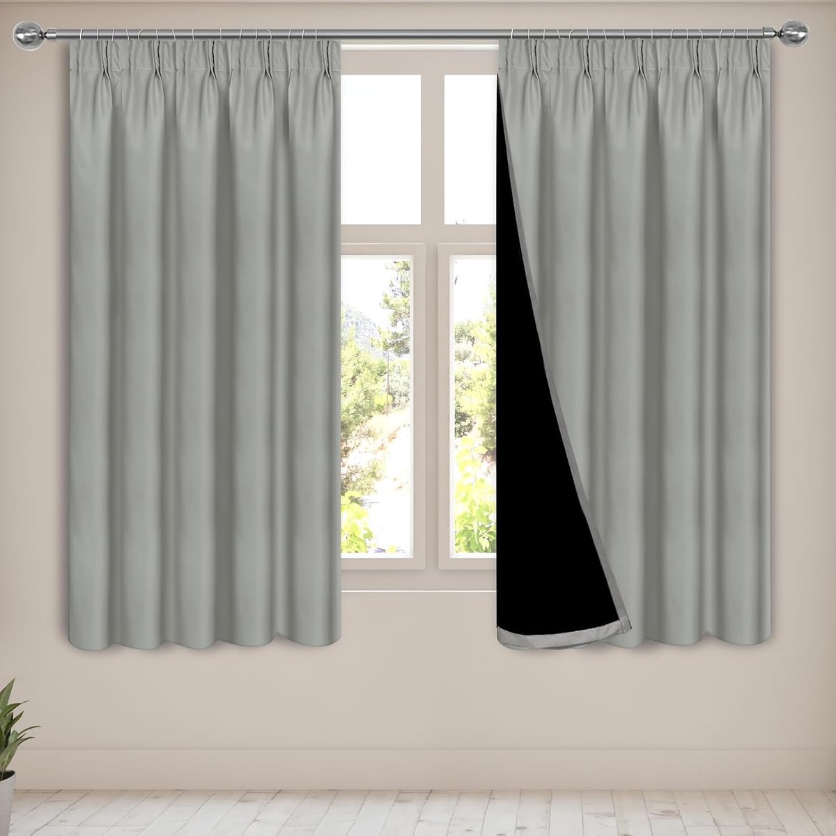 100% Verduisterende Gordijnen voor Slaapkamer, 117 x 137 cm Thermisch Verduisterende Gordijnen, Superzachte Verduisterende Gordijnen voor Woonkamer Keuken Raamdecoratie, 2 Panelen