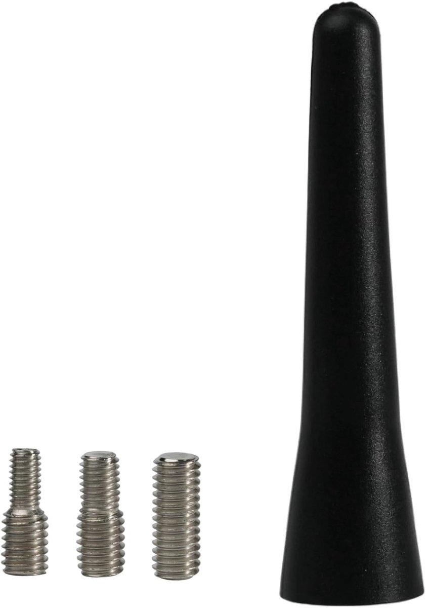 Autoantenne, kort, 6,5 cm, met universele schroefdraad M4, M5, M6, krachtige antenne voor de auto voor optimale AM/FM/DAB ontvangst, autoantenne, dak voor de meeste automodellen