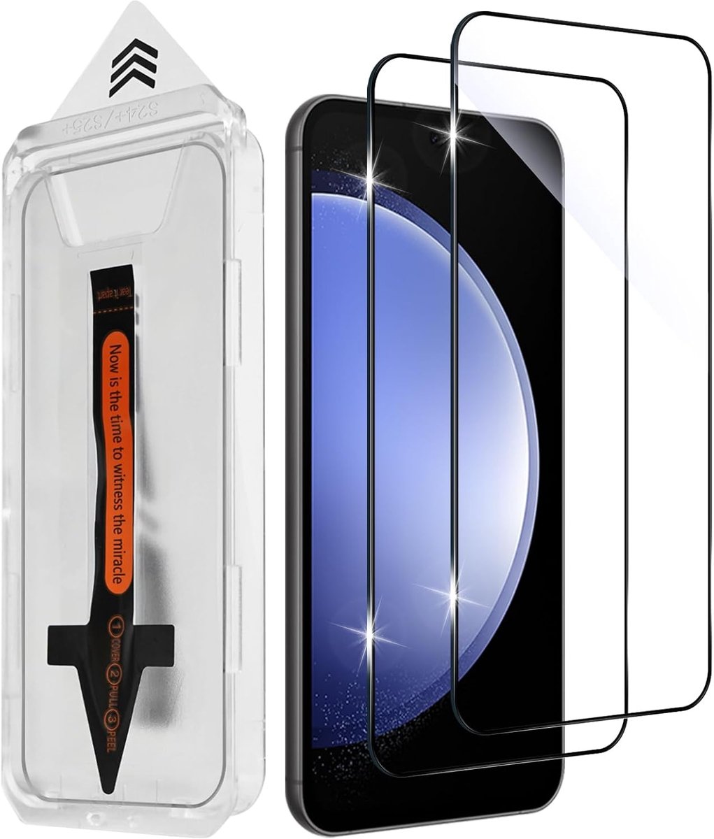 Beschermfolie voor Samsung Galaxy S23 FE voor pantserglas, 2 stuks [autoinstallatie] veiligheidsglas, 9H hardheid pantserbescherming glas, 0,33 mm ultraheldere folie, anti-kras anti-luchtbellen