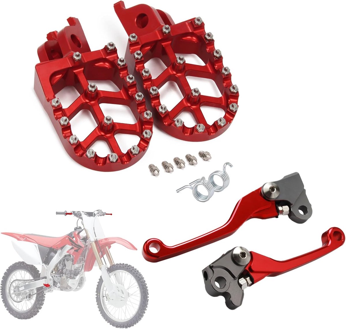 Rem- en koppelingshendelset aluminium voor CR125 CR250 CRF 250 450 Rood