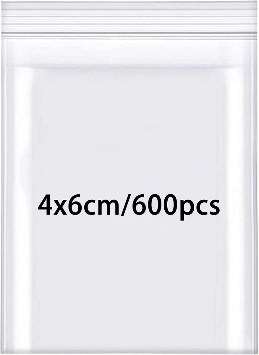 Plastic Zakjes Mini Hersluitbare Doorzichtige Grip Seal Zakken Dikker 16um 500st 4cmX6cm/1.6''*2.4'' Verzegelbare Ziplock Zakjes Handig voor Classificatie en Opslag