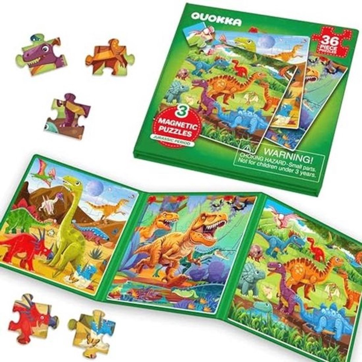 Magnetische Puzzels Voor Peuters, 36 Stuks Dino-Spel Met Extra Lang Speelboek, Leuk Reisspel Speelgoed Voor Kinderen