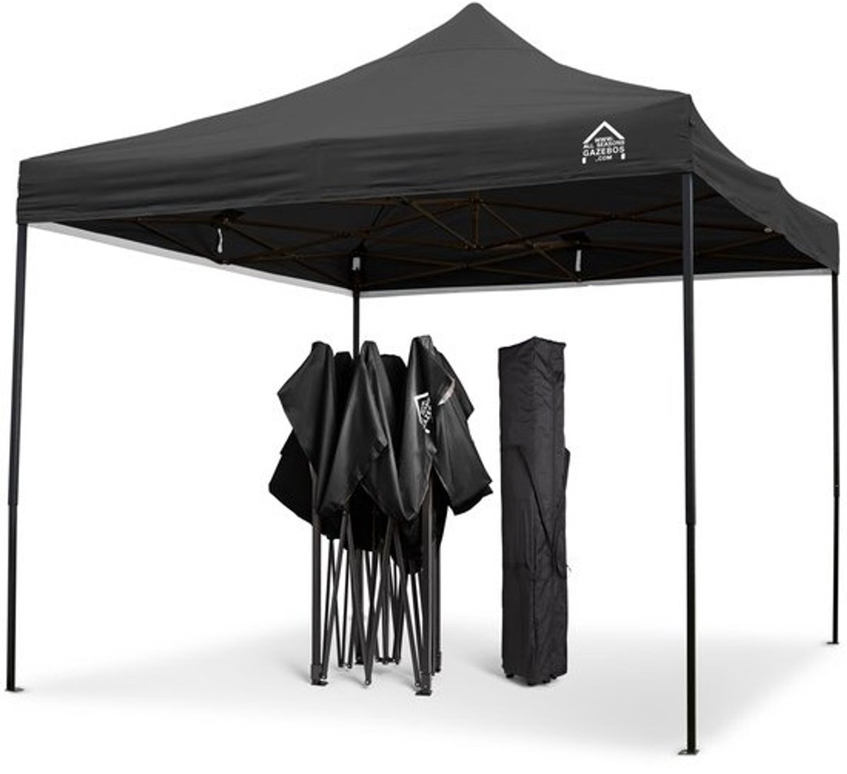 Pop-up Tuinhuisje - Feesttent Paviljoen - Buitenfeest Organiseren - Volledig Waterdicht Dak - 3x3 Meter - Zwart