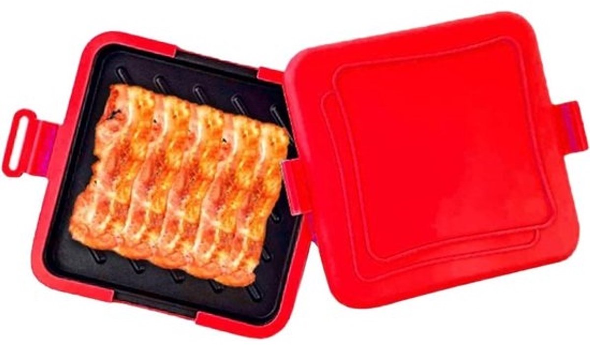 Magnetron Tosti-apparaat - Snack Maker - Snelle Maaltijden - Antiaanbak Platen - 4.3 x 16.9 cm - Rood