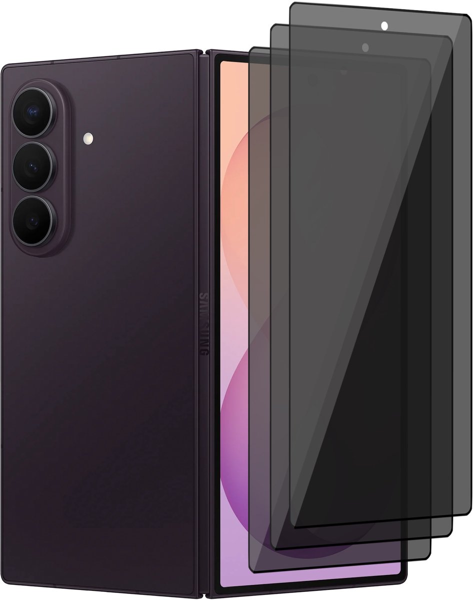 Privacy Screenprotector geschikt voor Samsung Galaxy Z Fold 8 Ultra / Fold 7 – 3 Stuks – Full Cover Gehard Glas – Anti Inkijk – Privacy Filter