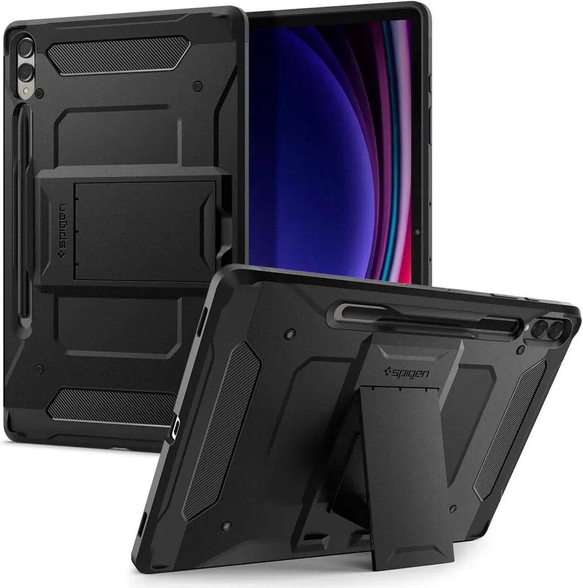 Spigen Tough Armor Pro Samsung Galaxy Tab S10 Plus/S9 Plus Hoes Back Cover Zwart