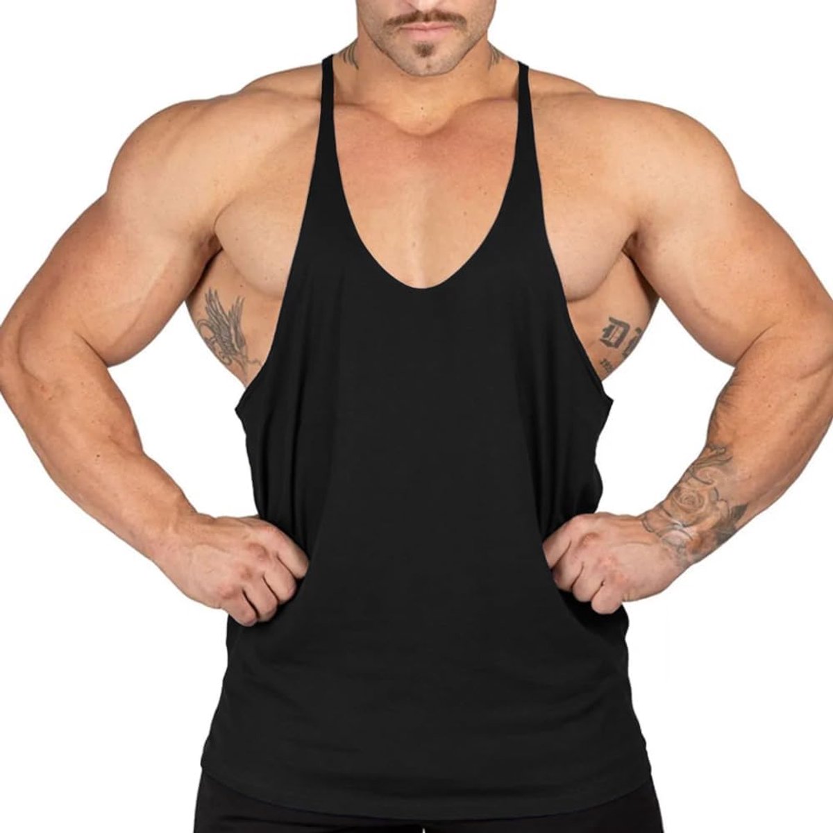 Spier Gym Stringer Tank Tops voor Workout Bodybuilding Sport Vest Racerback Katoen