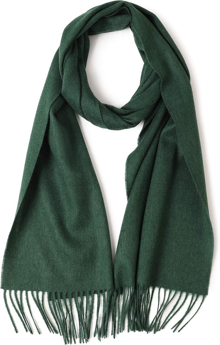 wollen sjaal effen met franjes voor herfst winter heren en dames