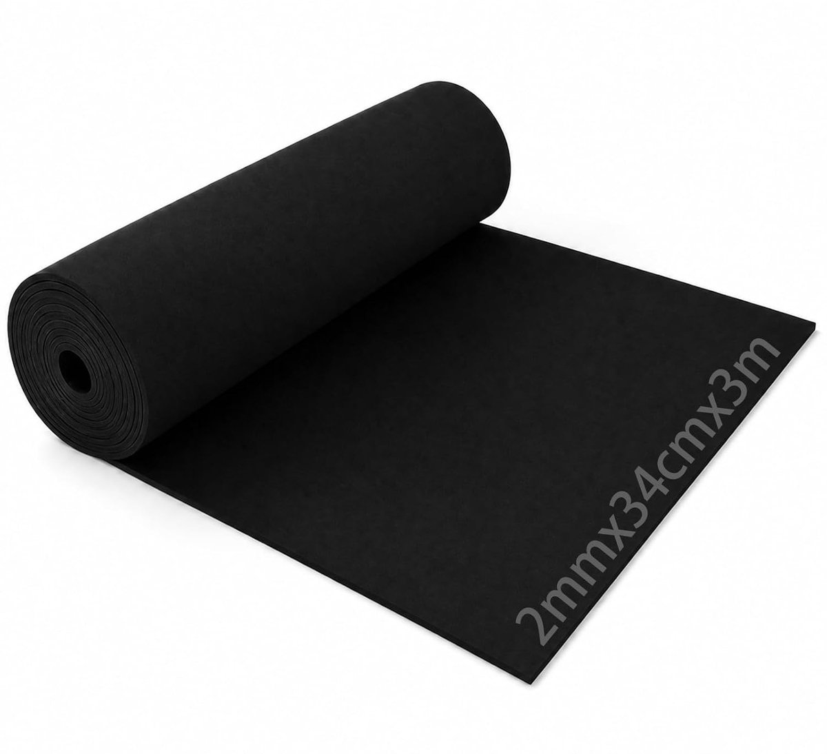 Schuim 2mm EVA schuimstof 34x300cm schuimstofplaat Hoogdicht | Flexibel, gemakkelijk te snijden, ideaal voor doe-het-zelf knutselen, modelbouw, decoratie, gereedschapshouder (zwart)