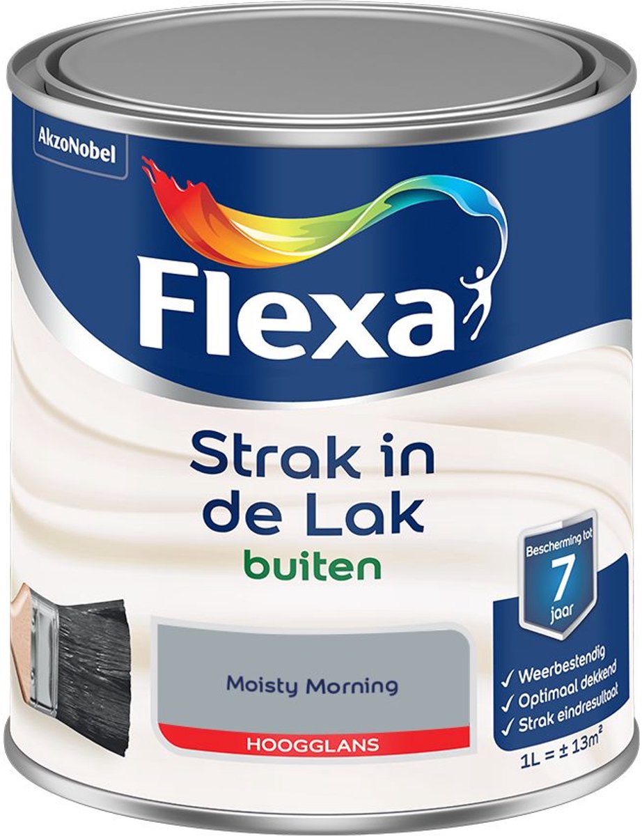 Flexa - Strak In De Lak Buitenlak Hoogglans - Moisty Morning - 1 L - Kleur Van Het Jaar 2027