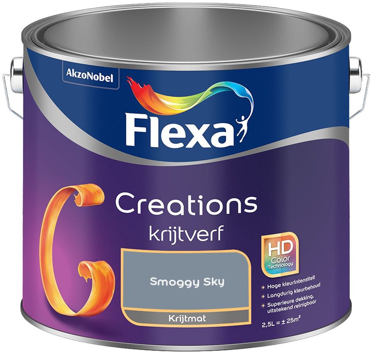 Flexa - Creations Muurverf Krijt - Smoggy Sky - 2,5 L - Kleur Van Het Jaar 2027