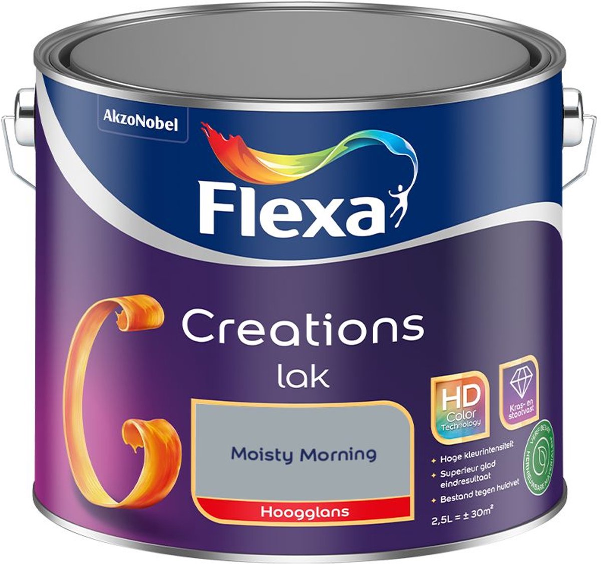 Flexa - Creations Lak Hoogglans - Moisty Morning - 2,5 L - Kleur Van Het Jaar 2027